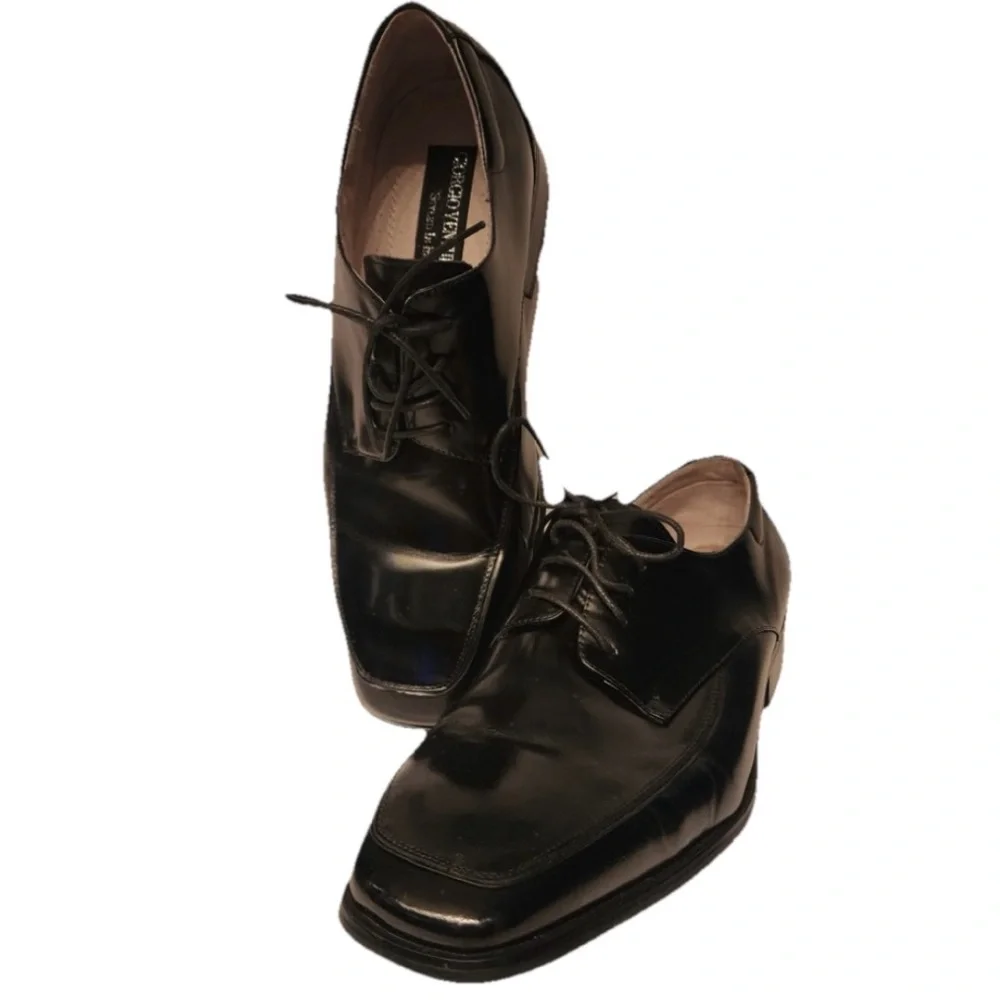 Giorgio Venturi Black Leather Men's Dress Shoes Size 12